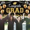 Graduation Party Decoration – Black & Gold Class of 2026 3PCS Banner Set with Large Backdrop, Porch & Yard Hanging Graduation Celebration Decor Kit
